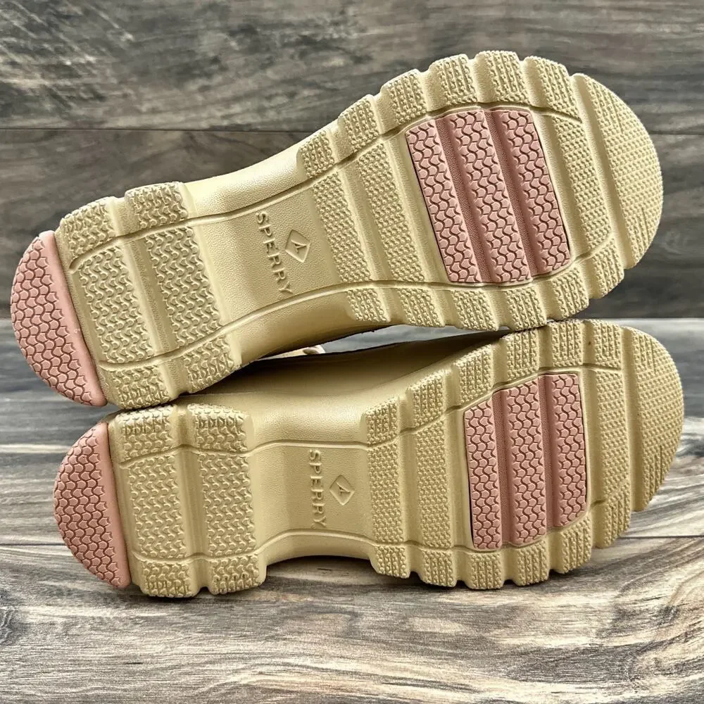 NWOB Sperry Duck Float Ankle Lace Rain Boots Tan 7 Waterproof - Picture 8 of 10